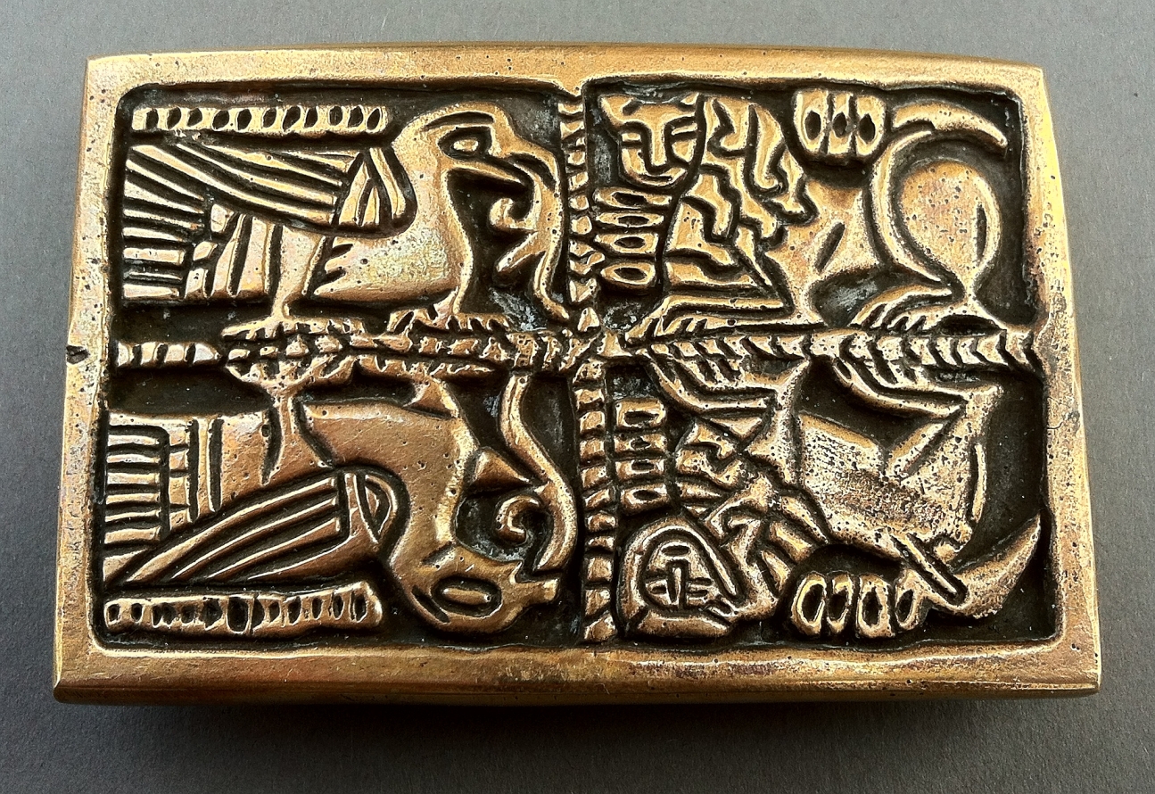 Gürtelschnalle Löwe Bronze